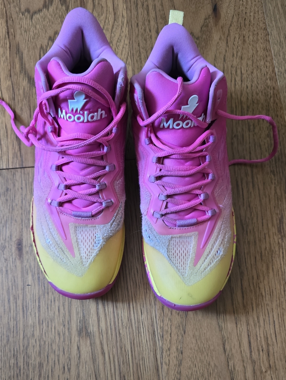 Women's MOOLAH KICKS Pink & Yellow Athletic Sneakers